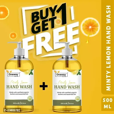 Oneway Happiness Herbal Lemon Hand Wash For 99.99% Cleaning Germs 500ml combo