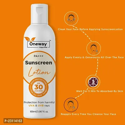 Oneway Happiness Sunscreen Lotion Matte Finish - Spf 30 Pa+++ - Very High Broad Spectrum - Uva  Uvb Protection - Quick Absorb - No Parabens, Silicones, Mineral Oil, Oxide, Color  Benzophenone 100ml-thumb4