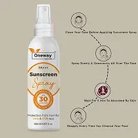 Oneway Happiness Sunscreen Spray Matte Finish - Spf 30 Pa+++ - Very High Broad Spectrum - Uva  Uvb Protection - Quick Absorb - No Parabens, Silicones, Mineral Oil, Oxide, Color  Benzophenone 100ml-thumb2