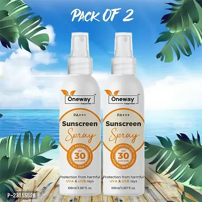 Oneway Happiness Sunscreen Spray Matte Finish - Spf 30 Pa+++  100ml (pack of 2)