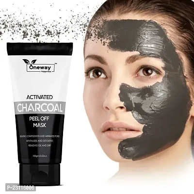 Oneway Happiness New Activated Charcoal Peel of mask for Total repair Remove oil and Dead skin 100gm-thumb0