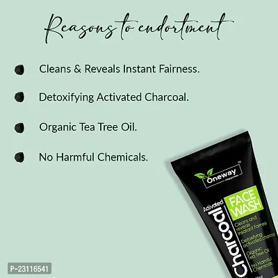 Oneway Happiness Activated Charcoal Facewash and Activated Charcoal Peel of mask combo for Total repair Remove oil and Dead skin 200gm-thumb2