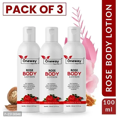 Oneway Happiness Rose body lotion 100ml (pack of 3)-thumb0