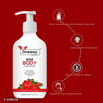 Oneway Happiness Rose Body Lotion (300ml) and Vitamin C Body Lotion (300ml) combo 600ml-thumb3