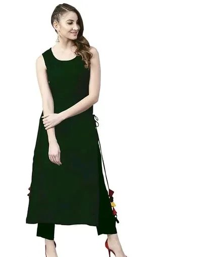 Stylish Rayon Tassels And Latkans Straight Kurta For Women