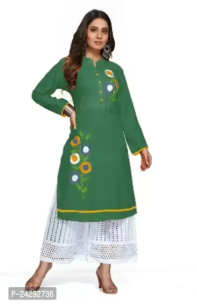 Stylish Rayon Embroidered Straight Kurta For Women