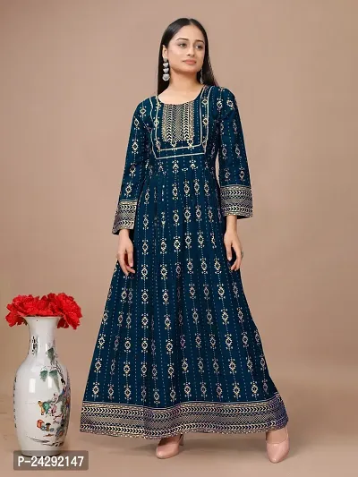 Stylish Fancy Designer Rayon Ethnic Gown For Women