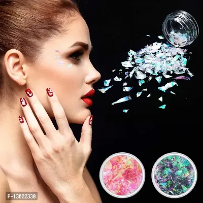 MAPPERZ 12 Pcs Nail Glitter Powder Eye Shadow/ Shinning Mirror Glimmer Nail Art Chrome Pigment/ Glitters Spangle Makeup Cosmetic - Multicolor-thumb2