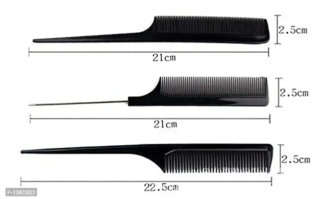 MAPPERZ Professional Multipurpose Hair Comb Kangi Set Hair brush for Hair Cutting and Styling- Set Of 10, Black-thumb5