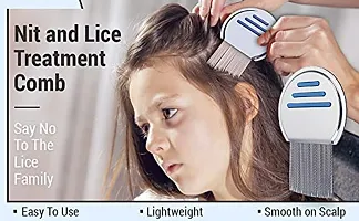 MAPPERZ Nit Lice Egg Removal Stainless Steel Metal/ Stainless Steel Lice Treatment Nit Comb-thumb1