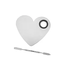 MAPPERZ Heart Shape Makeup Palette Spatula Fashion Stainless Steel Pallet Makeup Artist Tools for Blending Cosmetic Foundation Shades - Assorted Color-thumb2