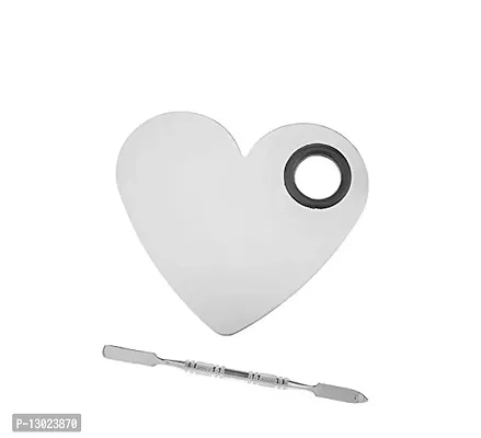 MAPPERZ Heart Shape Makeup Palette Spatula Fashion Stainless Steel Pallet Makeup Artist Tools for Blending Cosmetic Foundation Shades - Assorted Color-thumb3