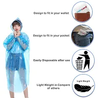 MAPPERZ Unisex Polyester Rain Card/ Single Layer Disposable Rain Card for Men Women - Blue (Free Size) (Pack of 5)-thumb3