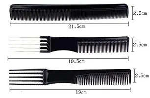 MAPPERZ Professional Multipurpose Hair Comb Kangi Set Hair brush for Hair Cutting and Styling- Set Of 10, Black-thumb3