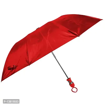 MAPPERZ Light And Beautiful Travel Umbrella, Automatic, Strong, Durable, Premium Grip, Vibrant Designs, Folding Umbrella for Rain, Sun Light for 2 Persons for Adult Men Women, Red Color, Pack Of 1-thumb0