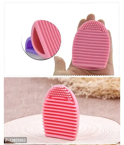 MAPPERZ Makeup Brush Kit of Cleaning Pad Foundation Brush Eyeshadow Pencil Brushes Makeup Sponges Blender Puff Makeup Brushes Cleaning Pad - Set Of 5-thumb3