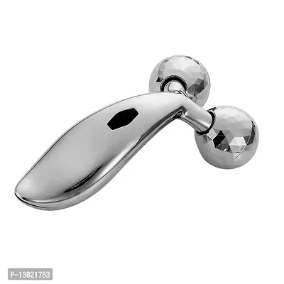 MAPPERZ 3D Manual Roller Massager/ Body Massager/ 360 Rotate Roller Face Body Massager/ Skin Lifting/ Wrinkle Remover and Facial Massage/ Relaxation and Skin Tightening Tool/ Unisex - Silver