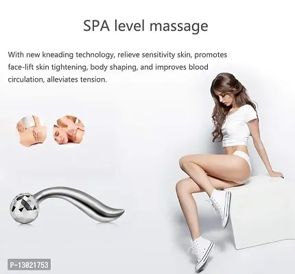 MAPPERZ 3D Manual Roller Massager/ Body Massager/ 360 Rotate Roller Face Body Massager/ Skin Lifting/ Wrinkle Remover and Facial Massage/ Relaxation and Skin Tightening Tool/ Unisex - Silver-thumb2