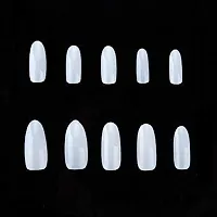 MAPPERZ Artificial Nails with Glue/ 500 Pcs French Long Acrylic False Nails/ Artificial Natural Colour Nail Art Tips With 3 Bottles Nail Glue - White-thumb2