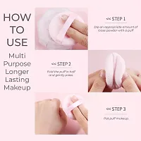 MAPPERZ Pure Cotton Makeup Puff For Powder, Liquid Foundation, 6 cm Size With Strap, Blending For Loose, Mineral, Eye, Face, Body Powder, Cream, Concealer, Wet Dry Makeup Tool, Random Color, Pack of 3-thumb4