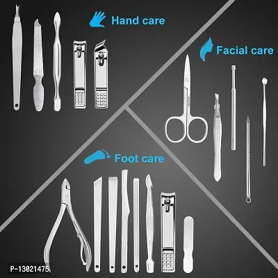 MAPPERZ Professional Manicure Kit/Stainless Steel Grooming Set With Leather Case (18 in 1)-thumb4