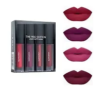 MAPPERZ Professional Makeup Liquid Matte Minis Lipstick Red Edition, Pack of 4 (Multicolor)-thumb4