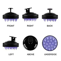 MAPPERZ Hair Massage Shampoo Brush/ Hair Washing Brush Silicone Head Body Massager Brush - Black-thumb2