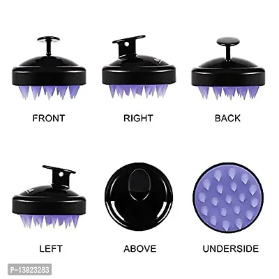 MAPPERZ Hair Massage Shampoo Brush/ Hair Washing Brush Silicone Head Body Massager Brush - Black-thumb3