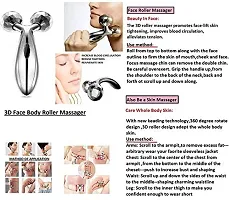 MAPPERZ Body Massager/ 3D Manual Roller Massager/ 360 Rotate Roller Face Body Massager/ Skin Lifting/ Wrinkle Remover and Facial Massage/ Relaxation and Skin Tightening Tool/ UniSex (Silver)-thumb3