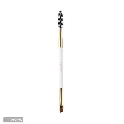 Duo Eyebrow Brush, Docolor Eye Makeup Brushes Professional Tool, Angled Eye Brow Brush and Spoolie Brush White