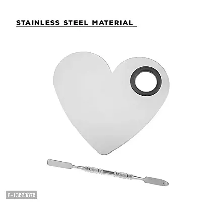 MAPPERZ Heart Shape Makeup Palette Spatula Fashion Stainless Steel Pallet Makeup Artist Tools for Blending Cosmetic Foundation Shades - Assorted Color-thumb2