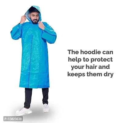MAPPERZ Unisex Waterproof Long PVC Raincoat with Hood Bike Rain Suit Rain Jacket Suit, Multicolor, Free Size-thumb5
