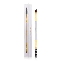 Duo Eyebrow Brush, Docolor Eye Makeup Brushes Professional Tool, Angled Eye Brow Brush and Spoolie Brush White-thumb1