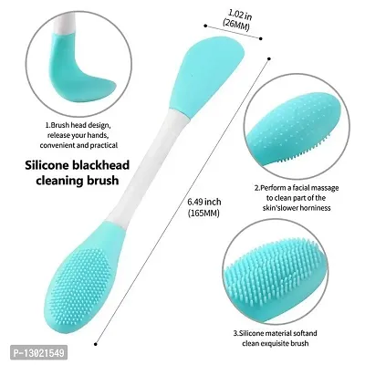 MAPPERZ Silicone Face Brush for Applying Face Packs/ Facial Cleansing Brush/ Handheld Face Wash Brush for Pore Cleansing, Gentle Exfoliating/ Removing Blackhead Brush-thumb4