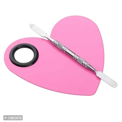 MAPPERZ Heart Shape Makeup Palette Spatula Fashion Stainless Steel Pallet Makeup Artist Tools for Blending Cosmetic Foundation Shades - Assorted Color