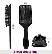 MAPPERZ Black Paddle Brush and Cushion Hair Brush/Large Square Air Cushion Paddle Brush with Ball Tip Bristles for Wet or Dry, Long, Thick, or Curly Hair For Men And Women-thumb1