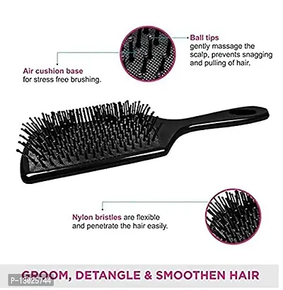 MAPPERZ Paddle Brush and Cushion Hair Brush Large Square Air Cushion Paddle Brush with Ball Tip Bristles for Wet or Dry, Long, Thick, or Curly Hair For Men And Women- Black-thumb3