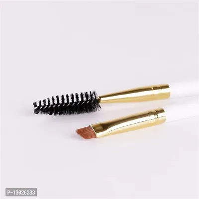 2pcs Docolor Duo Eyebrow Brush, Professional Eye Makeup Tool, Eyeshadow Brush and Spoolie Brush White-thumb4