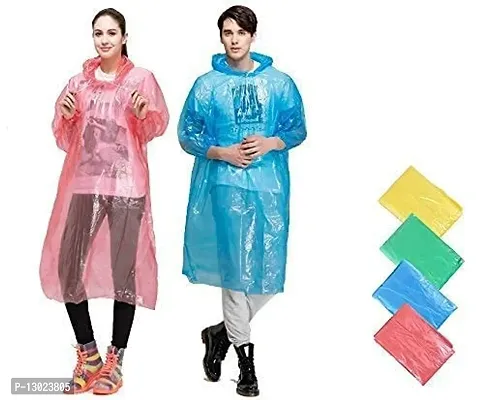 MAPPERZ Unisex Polyester Rain Card/ Single Layer Disposable Rain Card for Men Women - Blue (Free Size) (Pack of 5)-thumb0