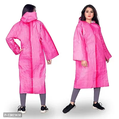 MAPPERZ Unisex Waterproof Long PVC Raincoat with Hood Bike Rain Suit Rain Jacket Suit, Multicolor, Free Size-thumb3