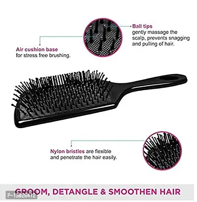 MAPPERZ Black Paddle Brush and Cushion Hair Brush/Large Square Air Cushion Paddle Brush with Ball Tip Bristles for Wet or Dry, Long, Thick, or Curly Hair For Men And Women-thumb4