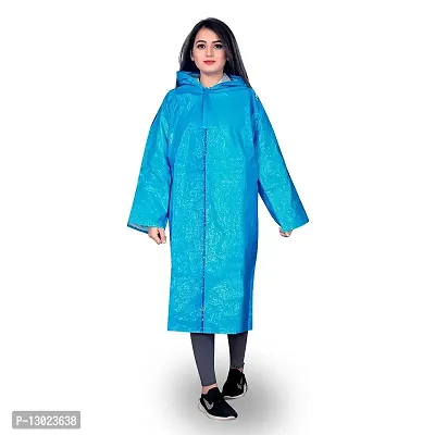 MAPPERZ Unisex Waterproof Long PVC Raincoat with Hood Bike Rain Suit Rain Jacket Suit, Multicolor, Free Size-thumb0