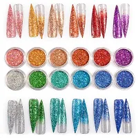 MAPPERZ 24 Pcs Nail Glitter Powder Eye Shadow/ Shinning Mirror Glimmer Nail Art Chrome Pigment/ Glitters Spangle Makeup Cosmetic - Multicolor-thumb3