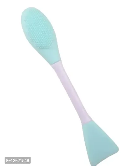 MAPPERZ Silicone Face Brush for Applying Face Packs/ Facial Cleansing Brush/ Handheld Face Wash Brush for Pore Cleansing, Gentle Exfoliating/ Removing Blackhead Brush-thumb0