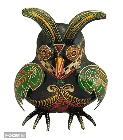 Stylish Art Iron Metallic Devil Male Owl Showpiece (Multicolor)