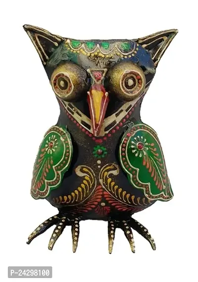 Stylish Art Iron Metallic Devil Female Owl Showpiece