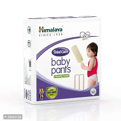 Himalaya Total Care Baby Pants Diapers, X-Large (XL), 74 Count, (12 - 17 kg), With Anti-Rash Shield, Indian Aloe Vera and Yashad Bhasma, Silky Soft Inner Layer