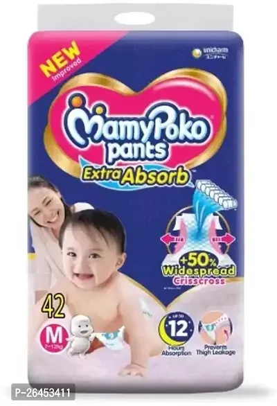 MamyPoko Extra Absorb Daiper For Baby Meduim Size M 42 - M  (42 Pieces)