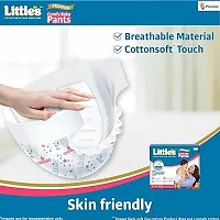 Little's Comfy Baby Pants - Premium, 12 Hours Absorption, Wetness Indicator, Cotton Soft, Medium, 72 Count-thumb1