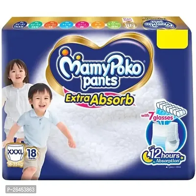 MamyPoko Pants Extra Absorb Baby Diapers, XXXL (18 - 35 kg), Pack of 18